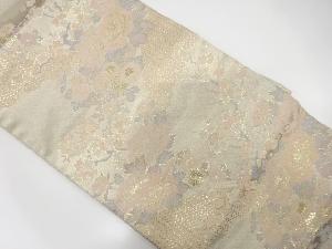 光悦垣に牡丹・梅・菊模様織り出し袋帯